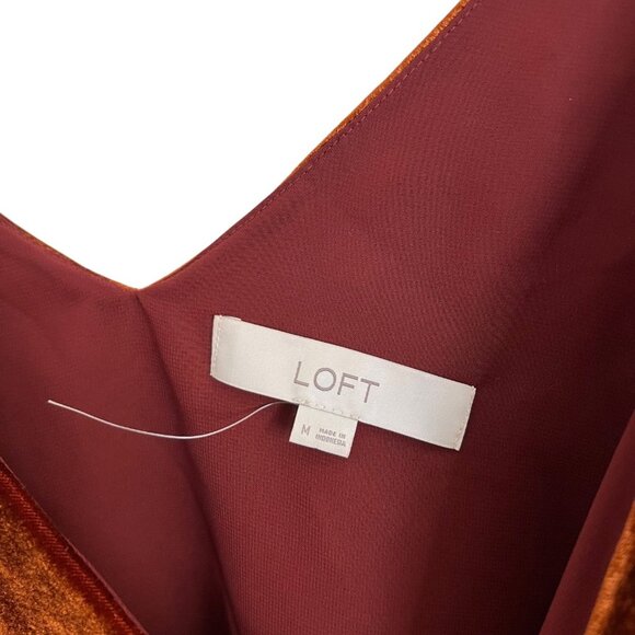 Loft Velvet Vneck Blouse Orange Medium Witchy Whimsygoth Fairy Grunge Halloween - Picture 3 of 4